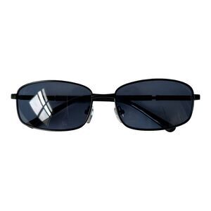 Nordstrom Unisex Black Rectangular Wire Sunglasses New